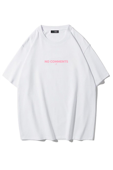 BRZ Collection Unisex Oversize No Comments T-shirt BEYAZ