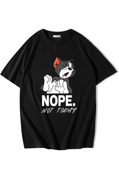 BRZ Collection Unisex Oversize Nope Not Today T-shirt Siyah