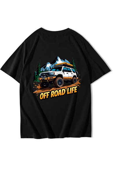 BRZ Collection Unisex Oversize Off Road Life T-shirt Siyah