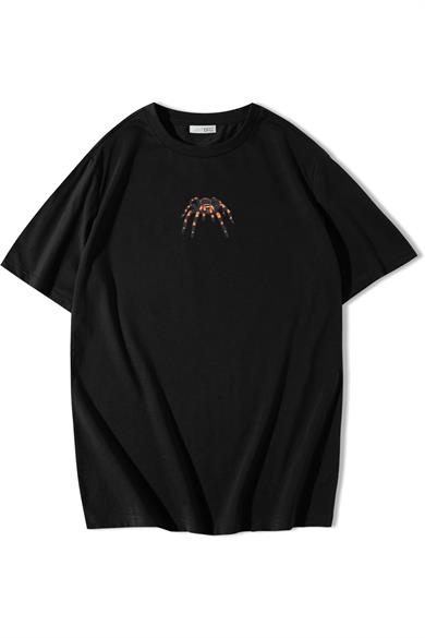BRZ Collection Unisex Oversize Ön ve Arka Baskılı Goliath Spider T-shirt