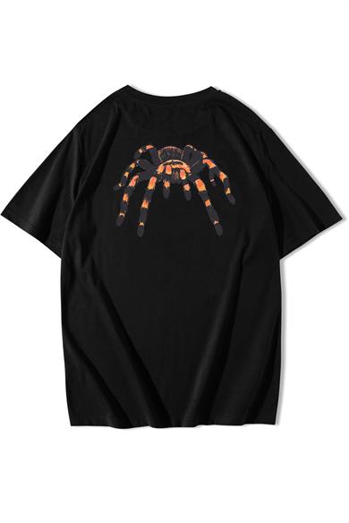 BRZ Collection Unisex Oversize Ön ve Arka Baskılı Goliath Spider T-shirt