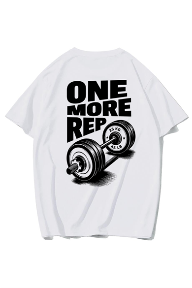BRZ Collection Unisex Oversize One More Rep T-shirt (BEYAZ)