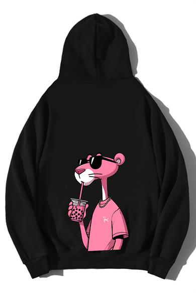 BRZ Collection Unisex Oversize Pembe Panter Hoodie