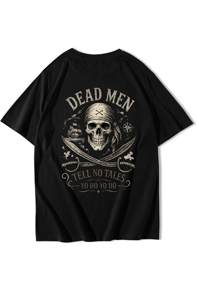 BRZ Collection Unisex Oversize Pirate T-shirt Siyah