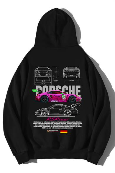BRZ Collection Unisex Oversize Porsche RS Raw Pink Hoodie