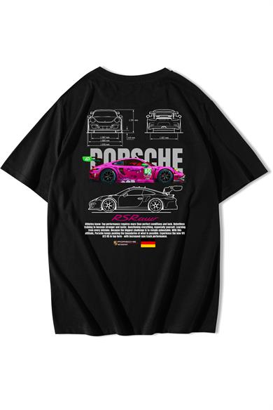 BRZ Collection Unisex Oversize Porsche RS Raw Pink T-shirt