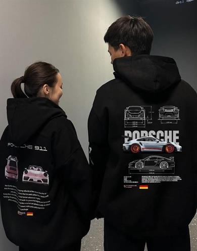BRZ Collection Unisex Oversize Porsche 911 Pink Hoodie