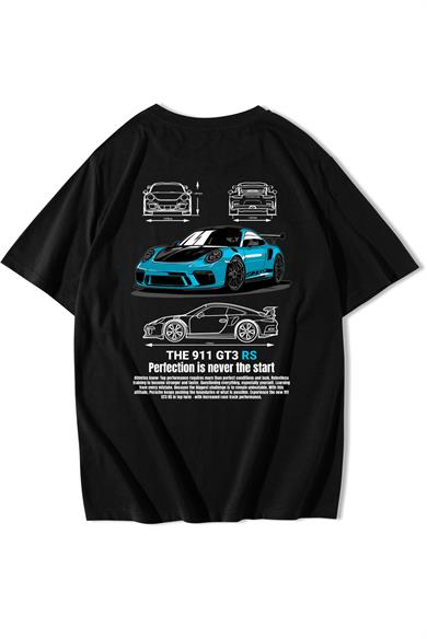 BRZ Collection Unisex Oversize Porsche The 911 GT3 RS Blue T-shirt