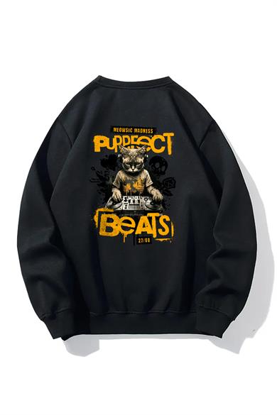 BRZ Collection Unisex Oversize Purrfect Beats Sweatshirt