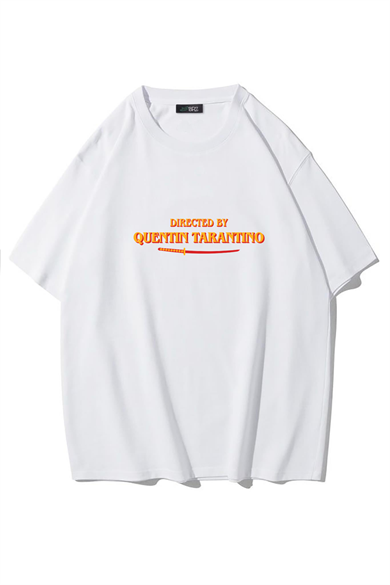 BRZ Collection Unisex Oversize Quentin Tarantino T-shirt (BEYAZ)