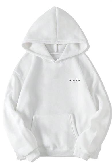BRZ Collection Unisex Oversize Saana Boks Hoodie (BEYAZ)