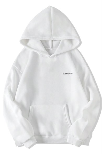 BRZ Collection Unisex Oversize 2PAC Hoodie (BEYAZ)
