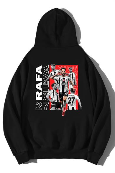 BRZ Collection Unisex Oversize Rafa Silva 27 Hoodie Siyah