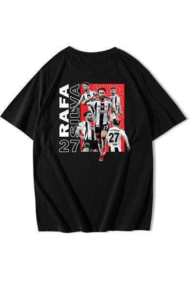 BRZ Collection Unisex Oversize Rafa Silva 27 T-shirt Siyah