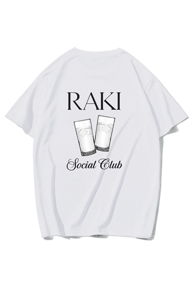 BRZ Collection Unisex Oversize Rakı T-Shirt (BEYAZ)