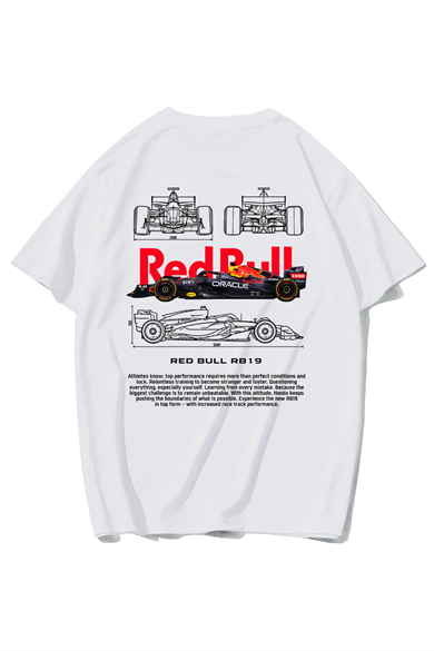 BRZ Collection Unisex Oversize Red Bull Rb19 T-shirt (BEYAZ)