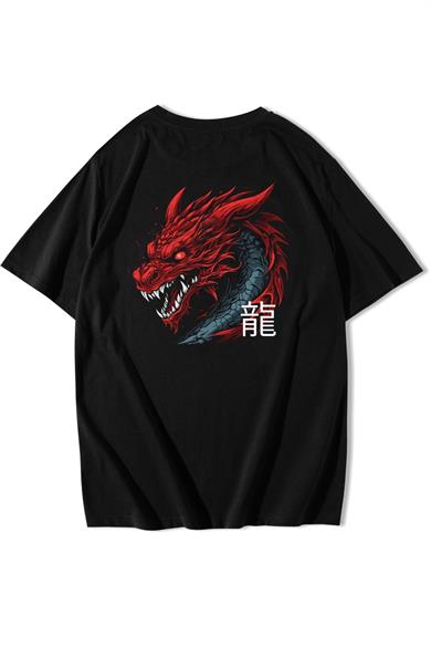 BRZ Collection Unisex Oversize Red Dragon T-shirt