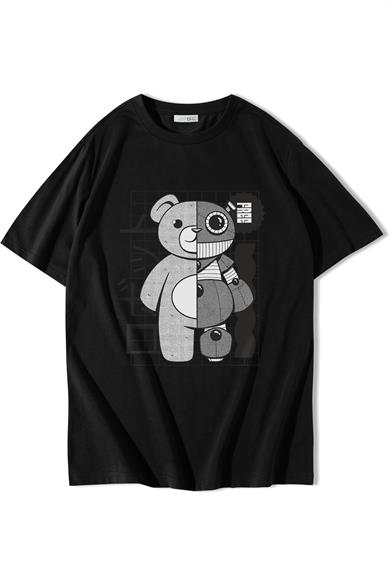 BRZ COLLECTION Unisex Oversize Robot Bear T-shirt