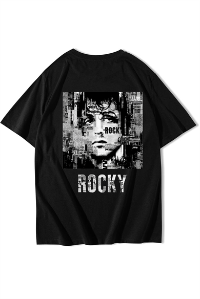 BRZ Collection Unisex Oversize ROCKY T-shirt Siyah