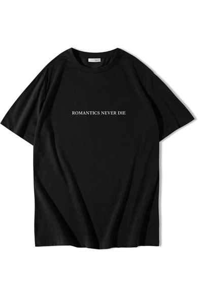 BRZ Collection Unisex Oversize Romantics Never Die T-shirt Siyah