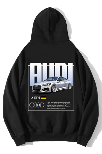 BRZ Collection Unisex Oversize RS5 AUDI RS5 Hoodie Siyah