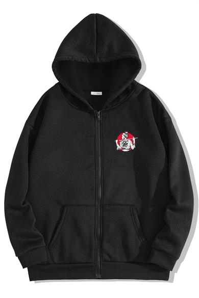 BRZ Collection Unisex Oversize Samurai Girl Fermuarlı Hoodie