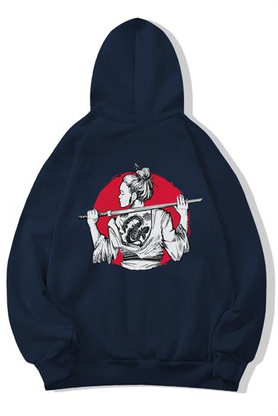 BRZ Collection Unisex Oversize Samurai Girl Sweatshirt Hoodie