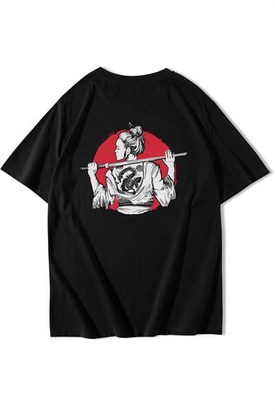 BRZ Collection Unisex Oversize Samurai Girl T-shirt
