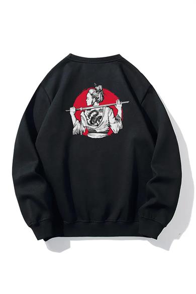 BRZ Collection Unisex Oversize Samurai Girl Sweatshirt