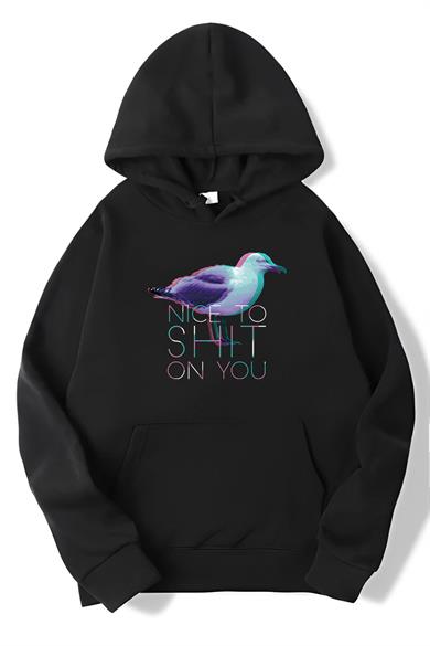BRZ Collection Unisex Oversize Seagull Nice To Sht Sweatshirt Hoodie