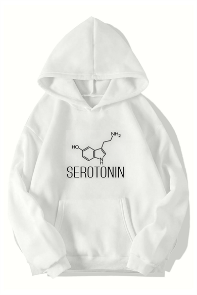 BRZ Collection Unisex Oversize Serotonin Hoodie (BEYAZ)