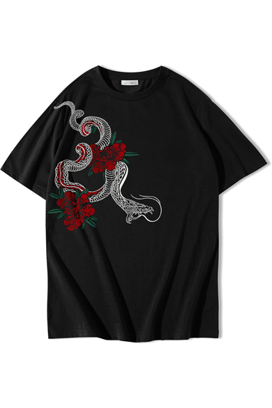 BRZ Collection Unisex Oversize Snake T-shirt Siyah