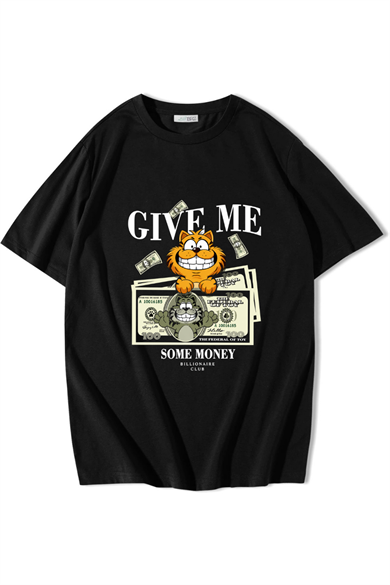 BRZ Collection Unisex Oversize Some Money Billionaire Club T-shirt Siyah