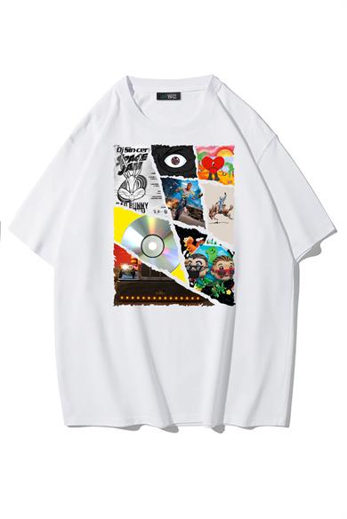 BRZ Collection Unisex Oversize Space Jam Bad Bunny Beyaz T-shirt