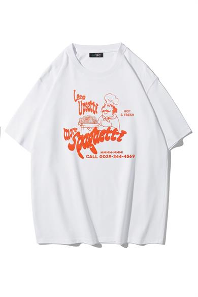 BRZ Collection Unisex Oversize Spaghetti T-shirt Beyaz