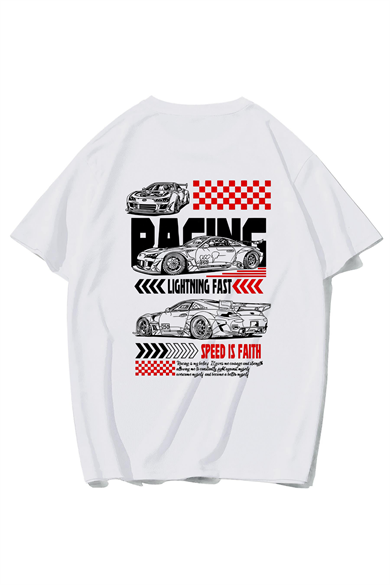 BRZ Collection Unisex Oversize Speed Is Faith T-shirt (BEYAZ)