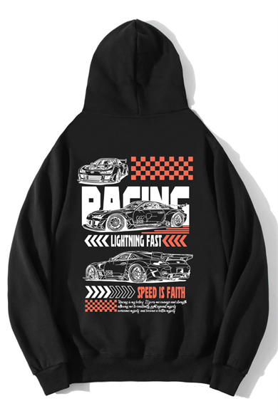 BRZ Collection Unisex Oversize Speed Is Faith Hoodie Siyah