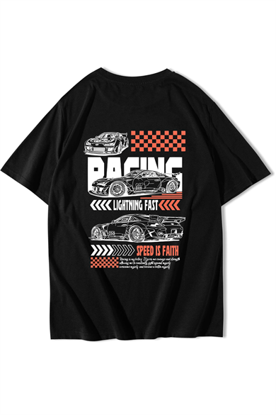 BRZ Collection Unisex Oversize Speed Is Faith T-shirt (Siyah)