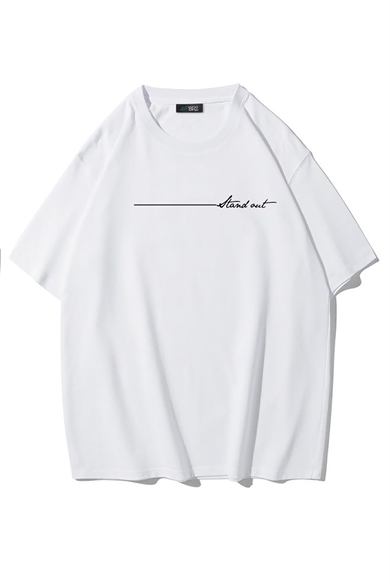 BRZ Collection Unisex Oversize Stand Out T-shirt (BEYAZ)