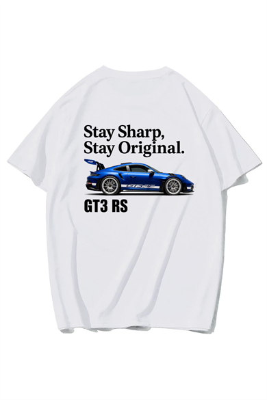 BRZ Collection Unisex Oversize Stay Sharp Stay Original T-shirt (BEYAZ)