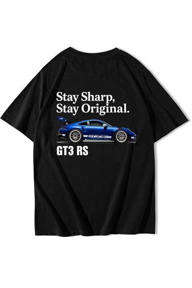 BRZ Collection Unisex Oversize Stay Sharp Stay Original T-shirt Siyah