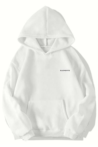 BRZ Collection Unisex Oversize Stitch Hoodie (BEYAZ)
