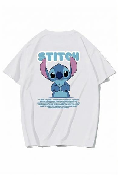 BRZ Collection Unisex Oversize Stitch T-shirt (BEYAZ)