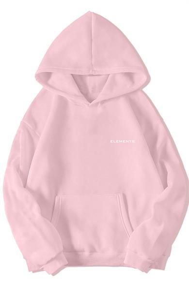 BRZ Collection Unisex Oversize Lilo & Stitch Angel Hoodie (AÇIK PEMBE)