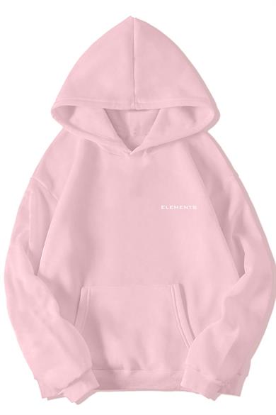 BRZ Collection Unisex Oversize Stitch Hoodie (AÇIK PEMBE)