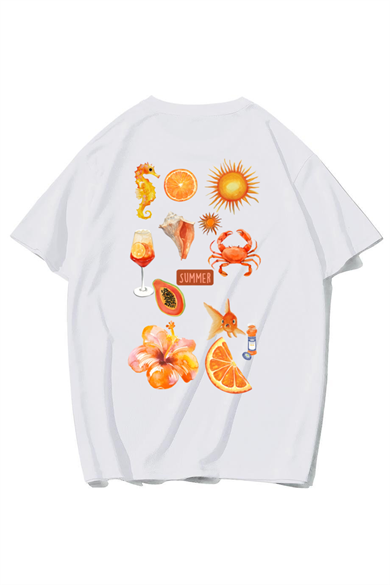 BRZ Collection Unisex Oversize Summer Vibes T-shirt (BEYAZ)