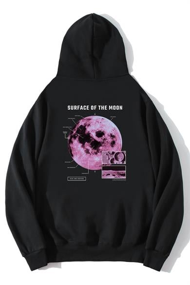 BRZ Collection Unisex Oversize Surface On The Moon Sweatshirt Hoodie
