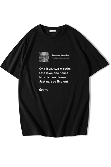 BRZ Collection Unisex Oversize Sweater Weather - The Neighbourhood T-shirt Siyah