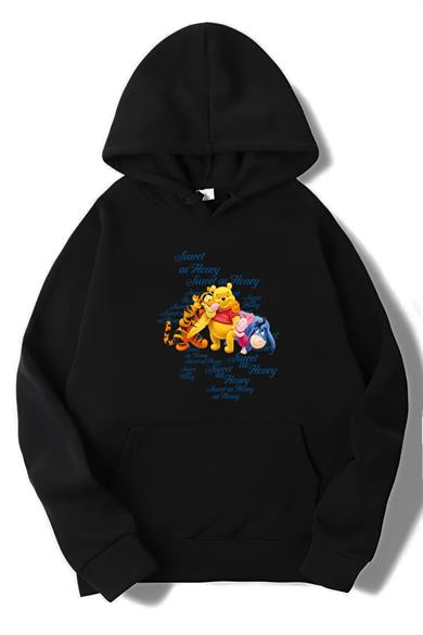 BRZ Collection Unisex Oversize Sweet as Honey Hoodie Siyah