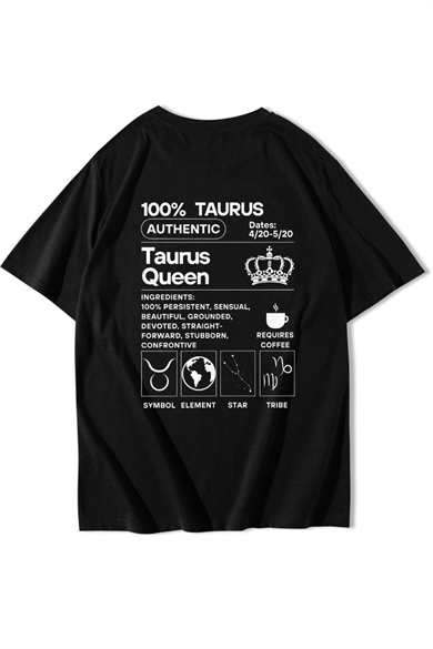 BRZ Collection Unisex Oversize Taurus (Boğa Burcu) T-shirt Siyah